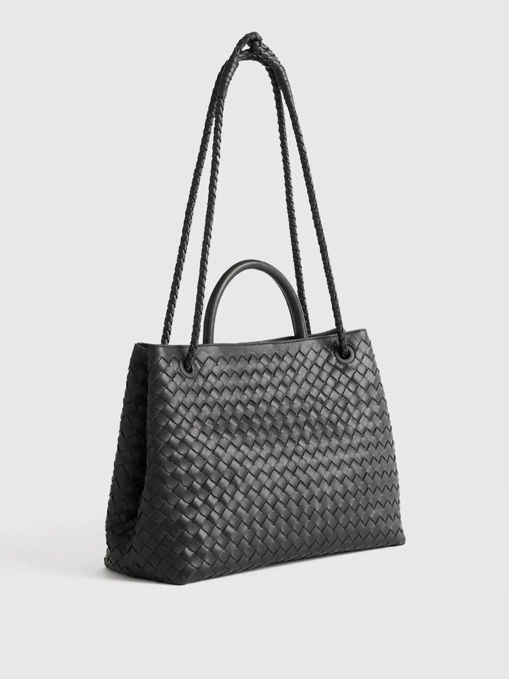 Quince | Bag | Quince Handwoven Italian Leather Satchel | Black - Picture 13 of 13